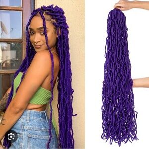 Bold Purple Faux Locs Hair Extensions